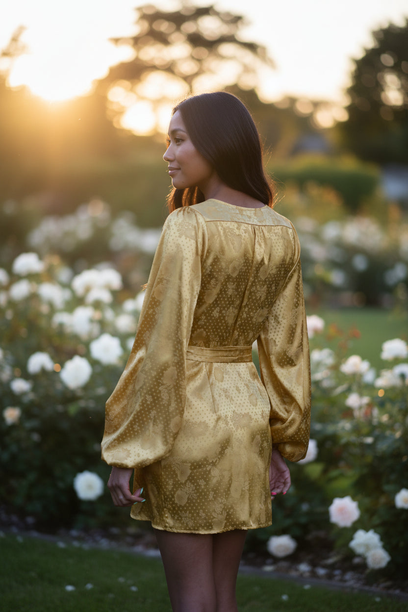 Golden Hour Wrap Mini Dress