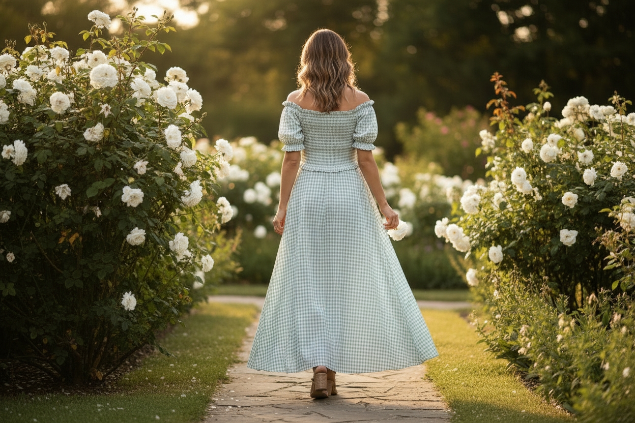 Effortless Gingham Maxi Dress