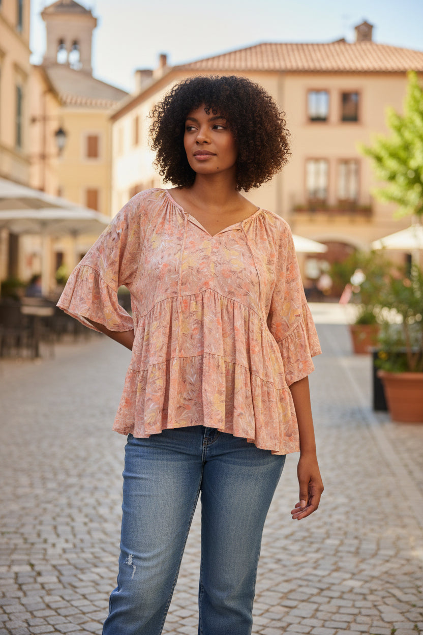 Rose Cloud Tunic Top