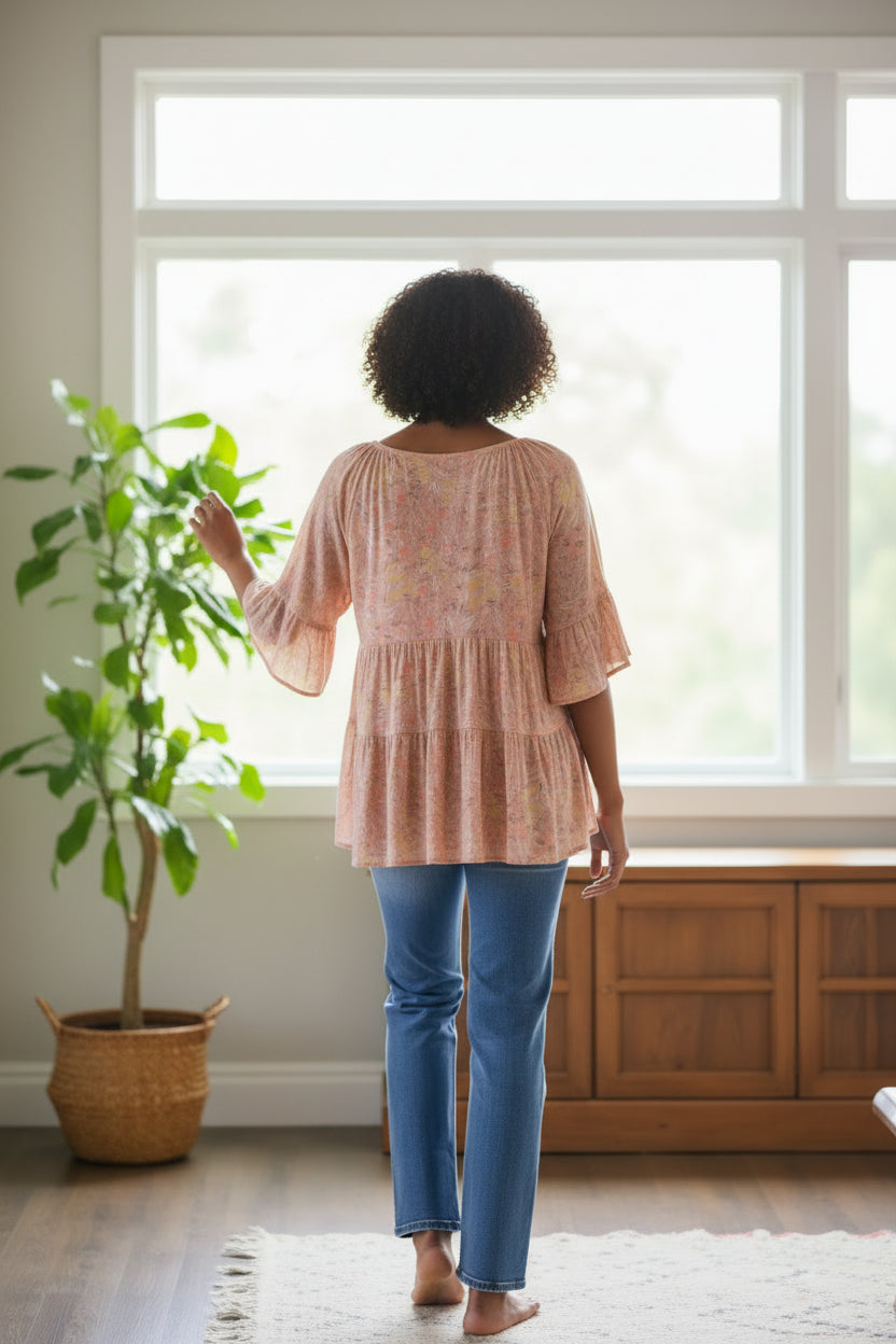 Rose Cloud Tunic Top