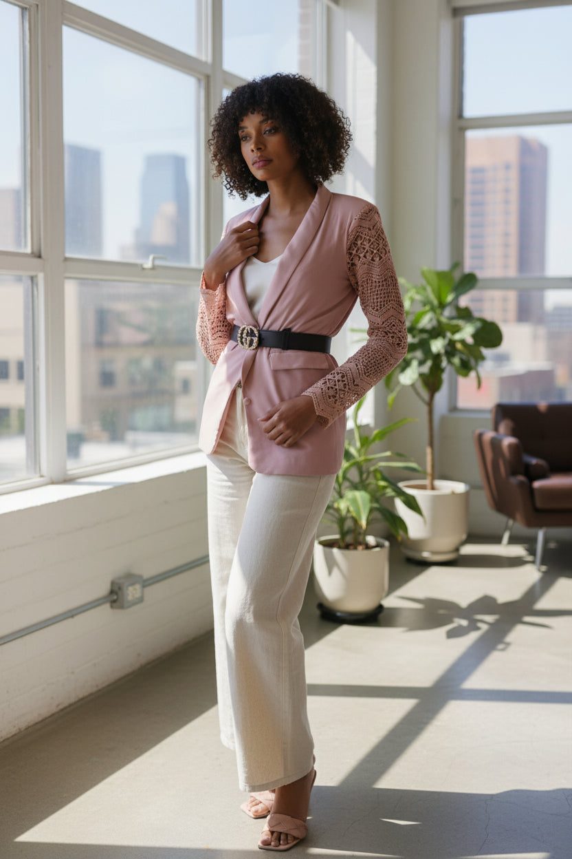 Soft Power Lace Blazer