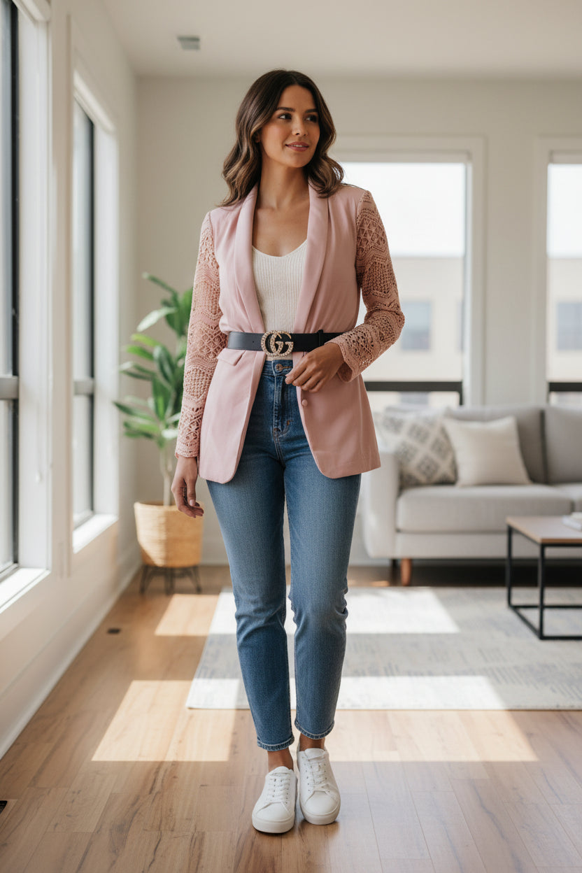 Soft Power Lace Blazer