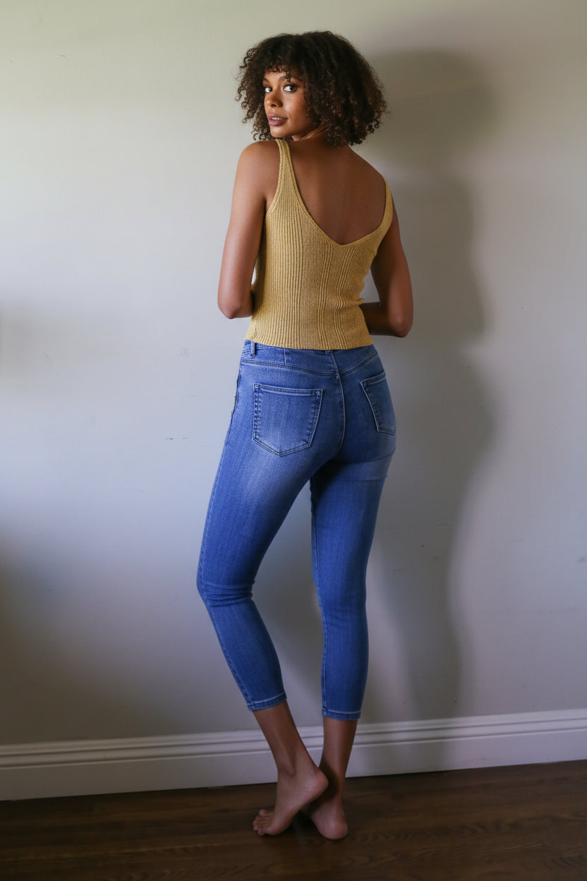 Golden Rise Side-Button Jean