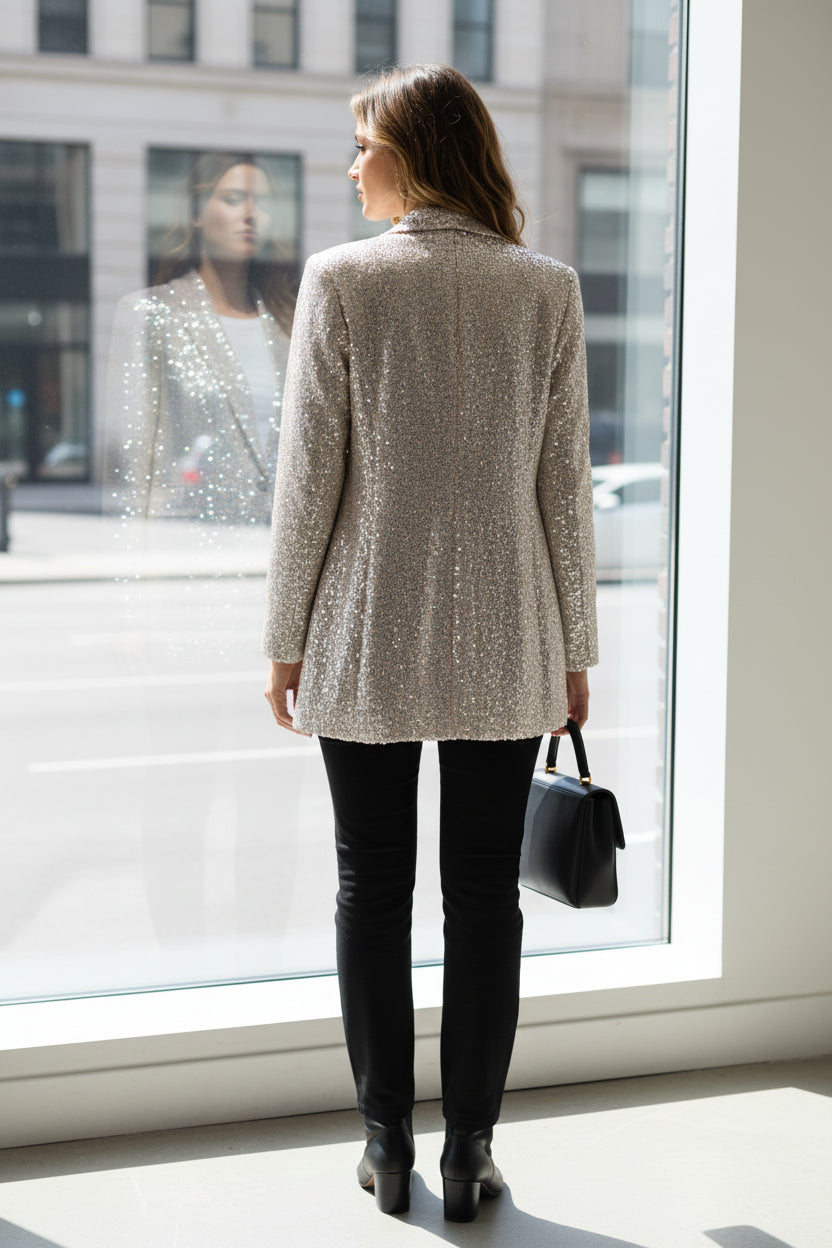 Rose Gold Resolve Sequin Blazer