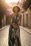 City Siren Halter Maxi Dress