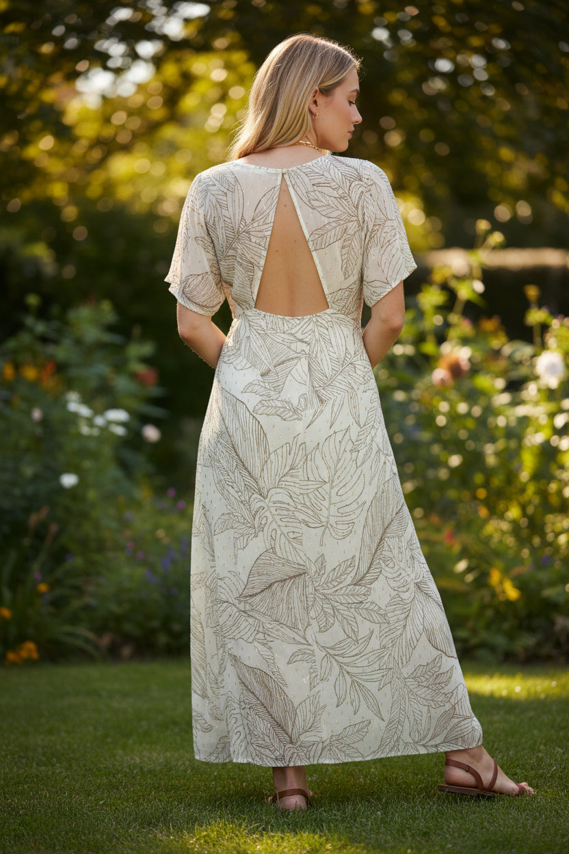Golden Meadow Cutout Maxi Dress