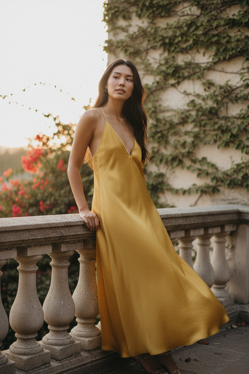 Golden Ease Midi Dress