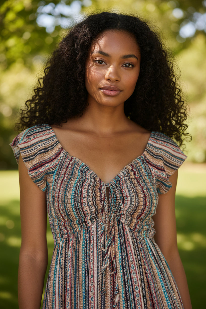Free Spirit Tie-Front Maxi Dress