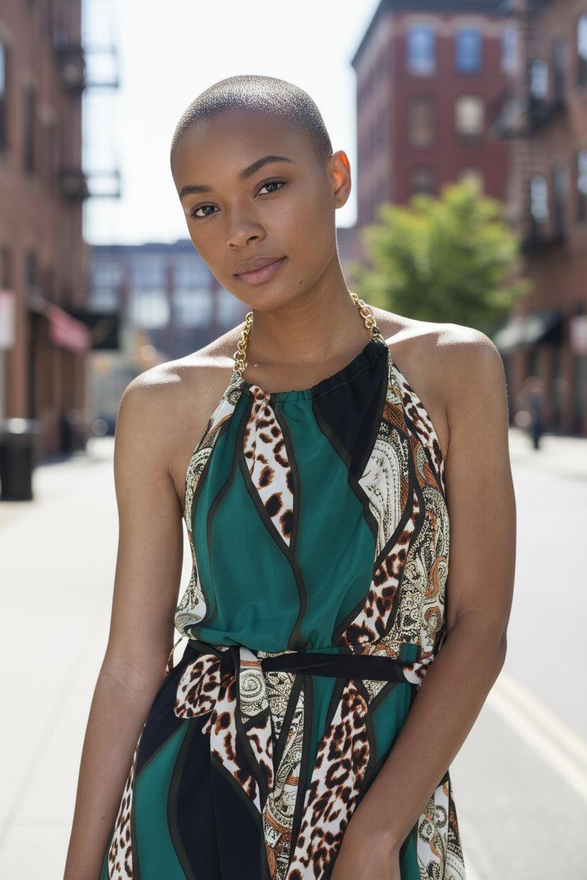 City Siren Halter Maxi Dress