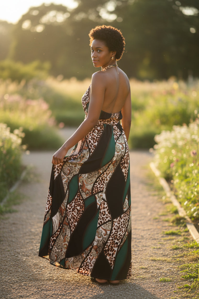City Siren Halter Maxi Dress