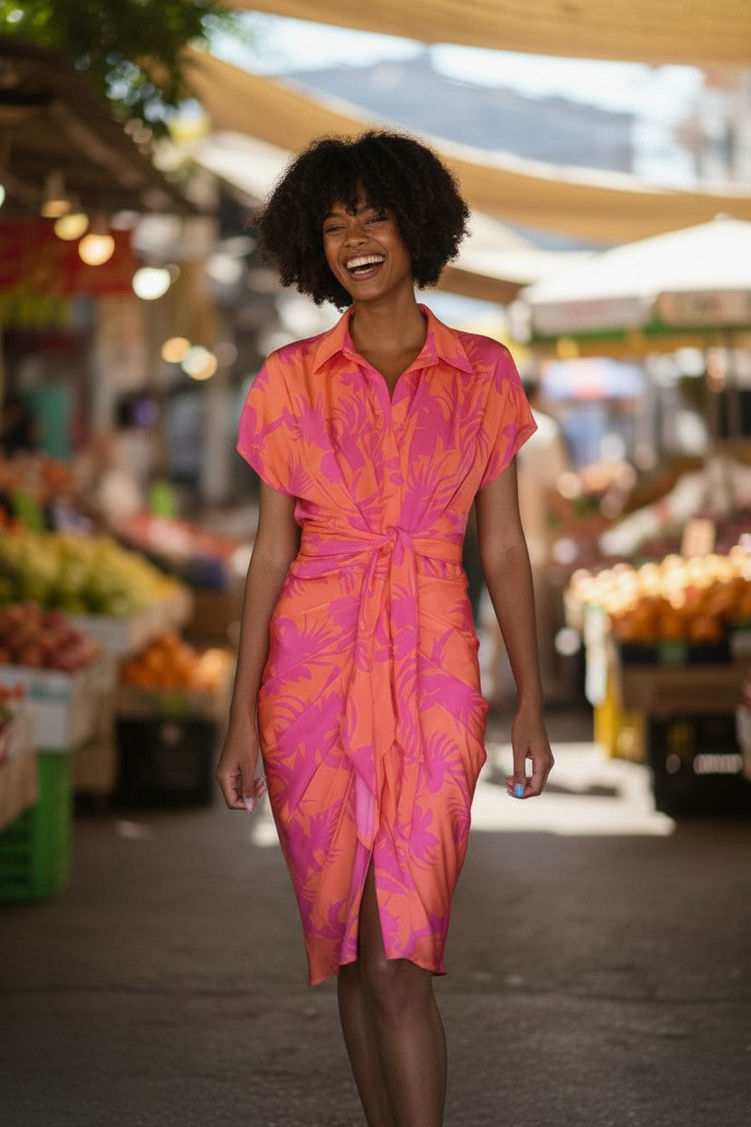 Bright Path Shirt Dress