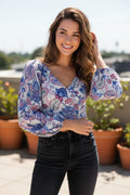 Floral V-Neck Cropped Top
