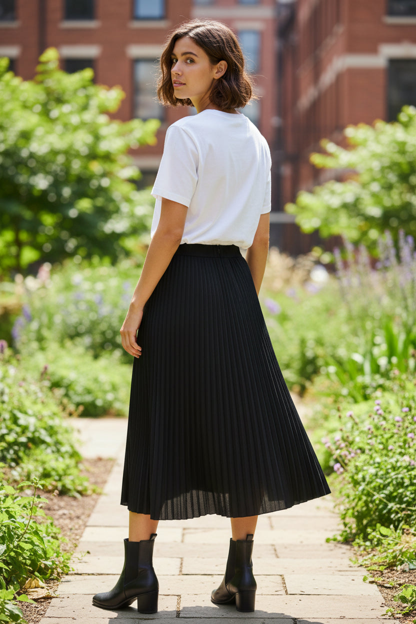 Modern Muse Pleated Midi Skirt